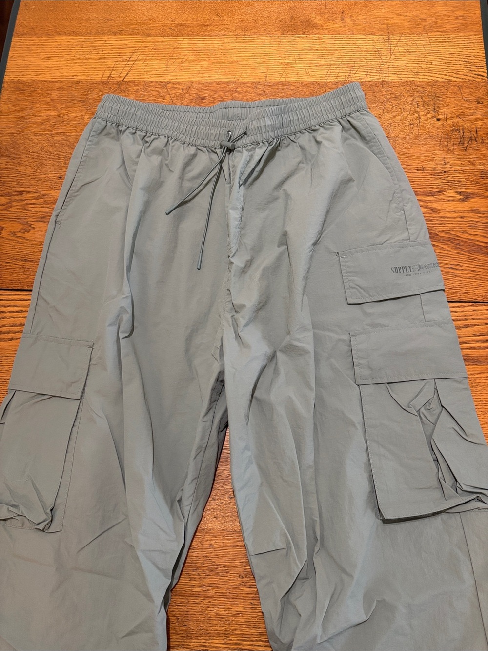 Supply & Demand Olive Green Women's Cargo Track Pants with Elastic Waist